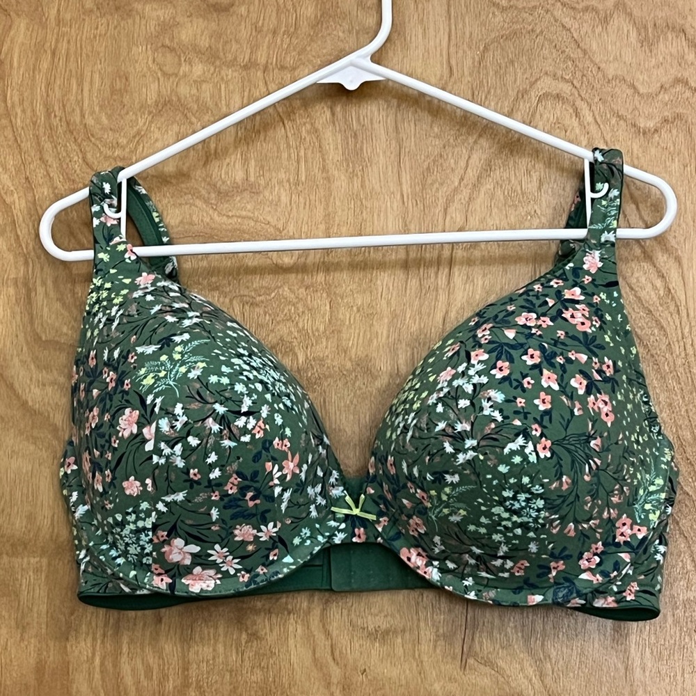 Cacique Green Floral Bra